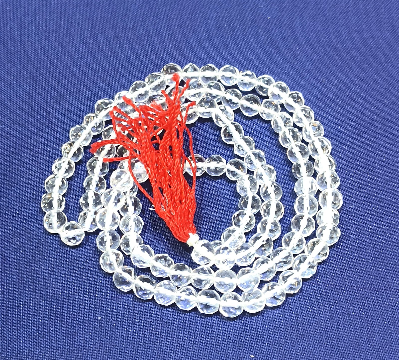 Diamond cut sphatik mala